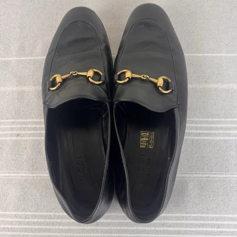 Gucci Brixton Horsebit Leather Loafers Slip On Slipper Preppy Luxury Black 8/8.5